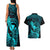 Hawaii Couples Matching Tank Maxi Dress and Hawaiian Shirt Pineapple Mix Polynesian Plumeria Turquoise Version LT14 - Polynesian Pride
