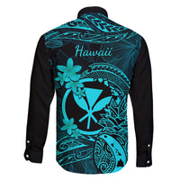Hawaii Family Matching Tank Maxi Dress and Hawaiian Shirt Pineapple Mix Polynesian Plumeria Turquoise Version LT14 - Polynesian Pride