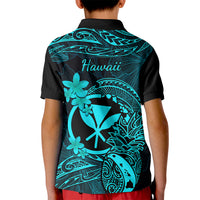 Hawaii Kid Polo Shirt Pineapple Mix Polynesian Plumeria Turquoise Version LT14 - Polynesian Pride