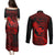 Hawaii Couples Matching Puletasi Dress and Long Sleeve Button Shirts Pineapple Mix Polynesian Plumeria Red Version LT14 - Polynesian Pride