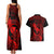 Hawaii Couples Matching Tank Maxi Dress and Hawaiian Shirt Pineapple Mix Polynesian Plumeria Red Version LT14 - Polynesian Pride