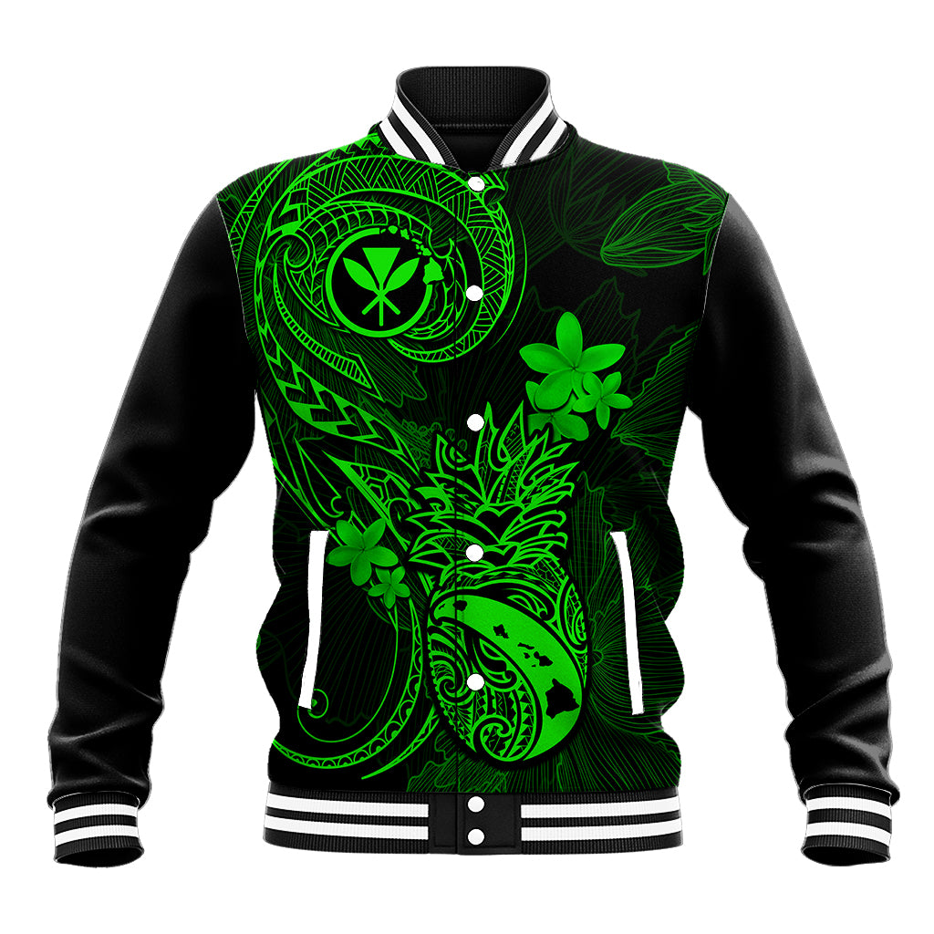 hawaii-baseball-jacket-pineapple-mix-polynesian-plumeria-green-version