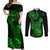 hawaii-couples-matching-off-shoulder-maxi-dress-and-long-sleeve-button-shirts-pineapple-mix-polynesian-plumeria-green-version
