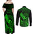 hawaii-couples-matching-off-shoulder-maxi-dress-and-long-sleeve-button-shirts-pineapple-mix-polynesian-plumeria-green-version
