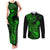 hawaii-couples-matching-tank-maxi-dress-and-long-sleeve-button-shirts-pineapple-mix-polynesian-plumeria-green-version