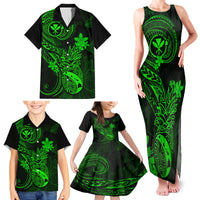 hawaii-family-matching-tank-maxi-dress-and-hawaiian-shirt-pineapple-mix-polynesian-plumeria-green-version