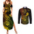 hawaii-couples-matching-summer-maxi-dress-and-long-sleeve-button-shirts-shaka-tattoo-mix-polynesian-plumeria-reggae-version