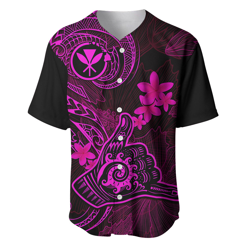 Hawaii Baseball Jersey Shaka Tattoo Mix Polynesian Plumeria Pink Version LT14 Pink - Polynesian Pride