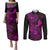 hawaii-couples-matching-puletasi-dress-and-long-sleeve-button-shirts-shaka-tattoo-mix-polynesian-plumeria-pink-version