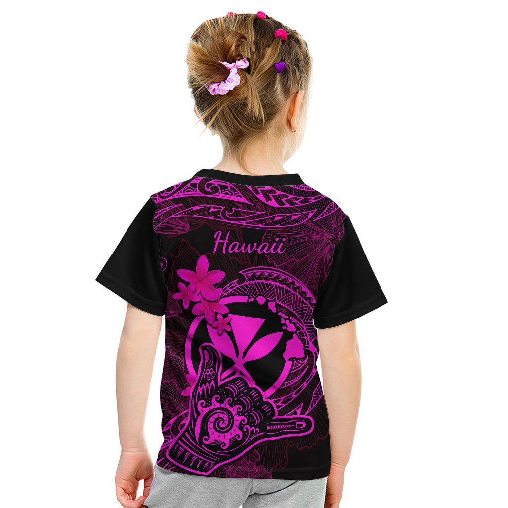 Hawaii Kid T Shirt Shaka Tattoo Mix Polynesian Plumeria Pink Version LT14 - Polynesian Pride