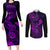 hawaii-couples-matching-long-sleeve-bodycon-dress-and-long-sleeve-button-shirts-shaka-tattoo-mix-polynesian-plumeria-purple-version
