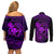 hawaii-couples-matching-off-shoulder-short-dress-and-long-sleeve-button-shirts-shaka-tattoo-mix-polynesian-plumeria-purple-version
