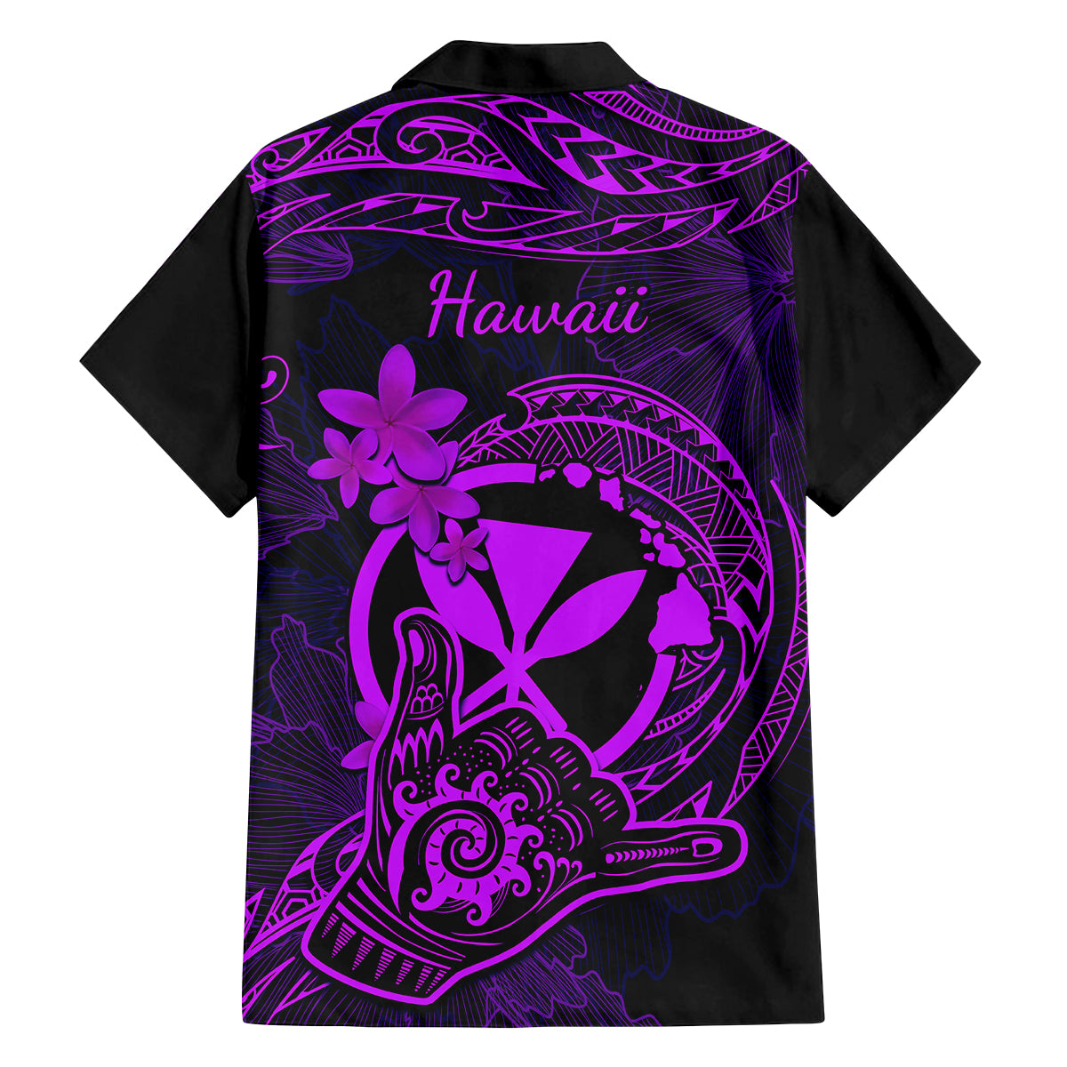 Hawaii Family Matching Tank Maxi Dress and Hawaiian Shirt Shaka Tattoo Mix Polynesian Plumeria Purple Version LT14 - Polynesian Pride