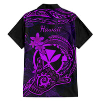 Hawaii Family Matching Tank Maxi Dress and Hawaiian Shirt Shaka Tattoo Mix Polynesian Plumeria Purple Version LT14 - Polynesian Pride