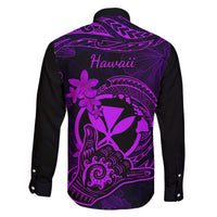 Hawaii Family Matching Tank Maxi Dress and Hawaiian Shirt Shaka Tattoo Mix Polynesian Plumeria Purple Version LT14 - Polynesian Pride