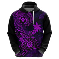 Hawaii Hoodie Shaka Tattoo Mix Polynesian Plumeria Purple Version LT14 - Polynesian Pride