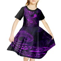 hawaii-kid-short-sleeve-dress-shaka-tattoo-mix-polynesian-plumeria-purple-version
