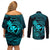 hawaii-couples-matching-off-shoulder-short-dress-and-long-sleeve-button-shirts-shaka-tattoo-mix-polynesian-plumeria-turquoise-version
