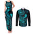 hawaii-couples-matching-tank-maxi-dress-and-long-sleeve-button-shirts-shaka-tattoo-mix-polynesian-plumeria-turquoise-version