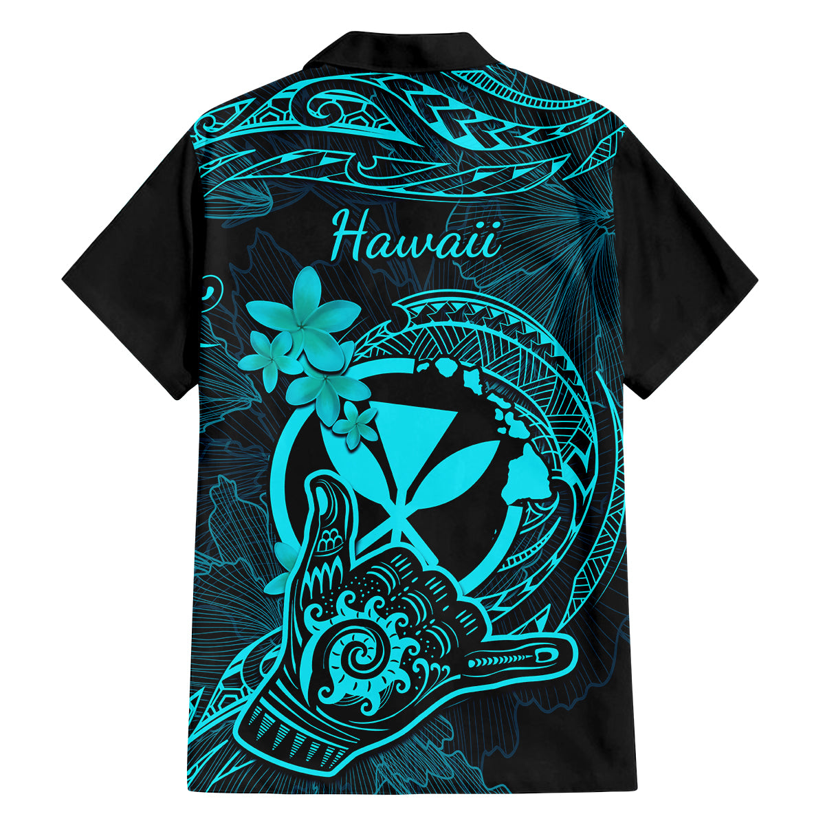 Hawaii Kid Hawaiian Shirt Shaka Tattoo Mix Polynesian Plumeria Turquoise Version LT14 - Polynesian Pride