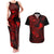 hawaii-couples-matching-tank-maxi-dress-and-hawaiian-shirt-shaka-tattoo-mix-polynesian-plumeria-red-version
