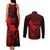 hawaii-couples-matching-tank-maxi-dress-and-long-sleeve-button-shirts-shaka-tattoo-mix-polynesian-plumeria-red-version