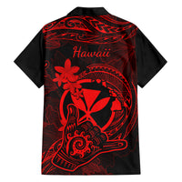 Hawaii Family Matching Tank Maxi Dress and Hawaiian Shirt Shaka Tattoo Mix Polynesian Plumeria Red Version LT14 - Polynesian Pride