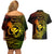 hawaii-couples-matching-off-shoulder-short-dress-and-hawaiian-shirt-hammerhead-shark-tattoo-mix-polynesian-plumeria-reggae-version