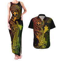 Hawaii Couples Matching Tank Maxi Dress and Hawaiian Shirt Hammerhead Shark Tattoo Mix Polynesian Plumeria Reggae Version LT14 Reggae - Polynesian Pride