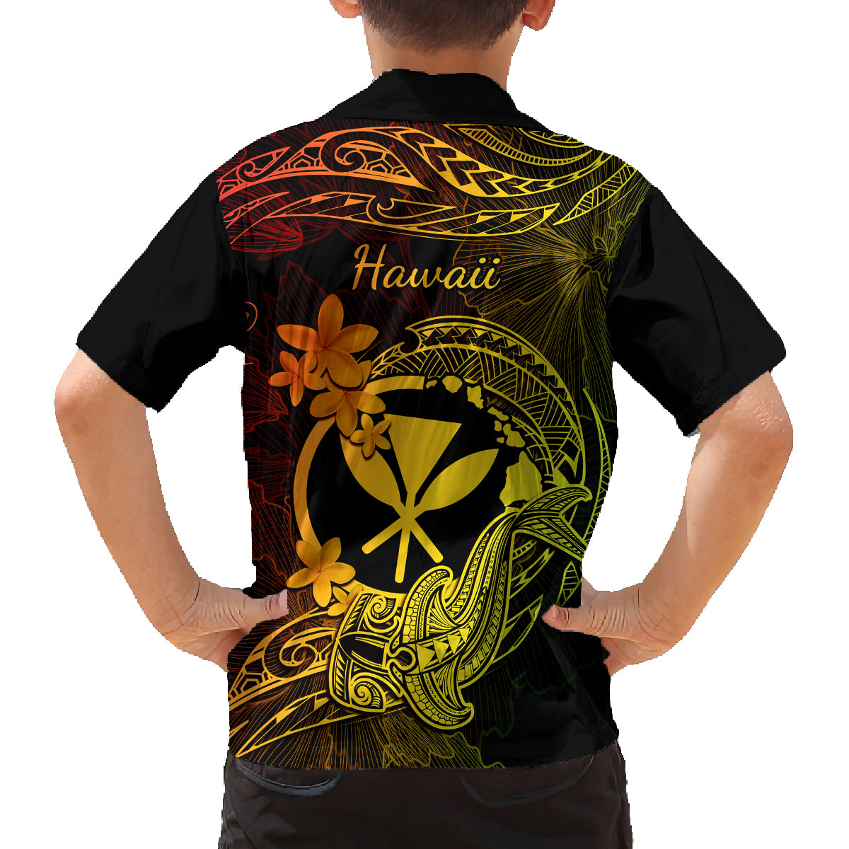Hawaii Family Matching Tank Maxi Dress and Hawaiian Shirt Hammerhead Shark Tattoo Mix Polynesian Plumeria Reggae Version LT14 - Polynesian Pride