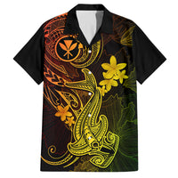 Hawaii Family Matching Tank Maxi Dress and Hawaiian Shirt Hammerhead Shark Tattoo Mix Polynesian Plumeria Reggae Version LT14 Dad's Shirt - Short Sleeve Reggae - Polynesian Pride