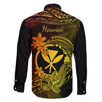 Hawaii Family Matching Tank Maxi Dress and Hawaiian Shirt Hammerhead Shark Tattoo Mix Polynesian Plumeria Reggae Version LT14 - Polynesian Pride