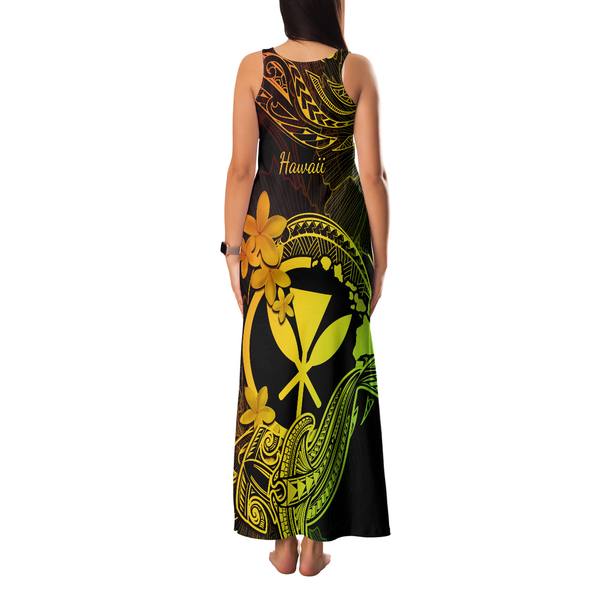 Hawaii Family Matching Tank Maxi Dress and Hawaiian Shirt Hammerhead Shark Tattoo Mix Polynesian Plumeria Reggae Version LT14 - Polynesian Pride