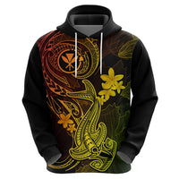 Hawaii Hoodie Hammerhead Shark Tattoo Mix Polynesian Plumeria Reggae Version LT14 - Polynesian Pride
