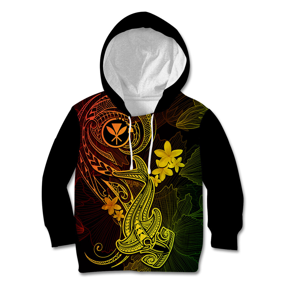 Hawaii Kid Hoodie Hammerhead Shark Tattoo Mix Polynesian Plumeria Reggae Version LT14 Reggae - Polynesian Pride