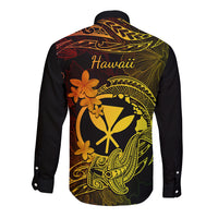 hawaii-long-sleeve-button-shirt-hammerhead-shark-tattoo-mix-polynesian-plumeria-reggae-version