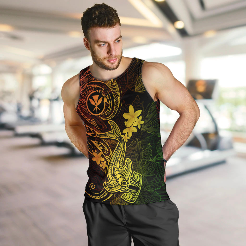 hawaii-men-tank-top-hammerhead-shark-tattoo-mix-polynesian-plumeria-reggae-version