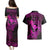 hawaii-couples-matching-puletasi-dress-and-hawaiian-shirt-hammerhead-shark-tattoo-mix-polynesian-plumeria-pink-version