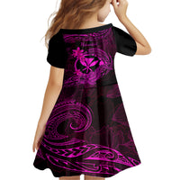 Hawaii Family Matching Tank Maxi Dress and Hawaiian Shirt Hammerhead Shark Tattoo Mix Polynesian Plumeria Pink Version LT14 - Polynesian Pride