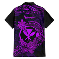 hawaii-family-matching-summer-maxi-dress-and-hawaiian-shirt-hammerhead-shark-tattoo-mix-polynesian-plumeria-purple-version