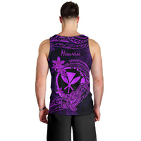 Hawaii Men Tank Top Hammerhead Shark Tattoo Mix Polynesian Plumeria Purple Version LT14 - Polynesian Pride