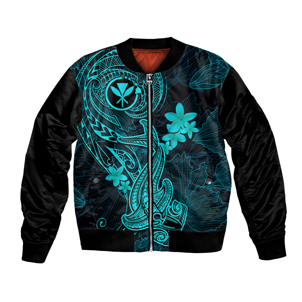 hawaii-bomber-jacket-hammerhead-shark-tattoo-mix-polynesian-plumeria-turquoise-version