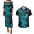 hawaii-couples-matching-puletasi-dress-and-hawaiian-shirt-hammerhead-shark-tattoo-mix-polynesian-plumeria-turquoise-version