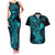 hawaii-couples-matching-tank-maxi-dress-and-hawaiian-shirt-hammerhead-shark-tattoo-mix-polynesian-plumeria-turquoise-version