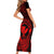 hawaii-short-sleeve-bodycon-dress-hammerhead-shark-tattoo-mix-polynesian-plumeria-red-version