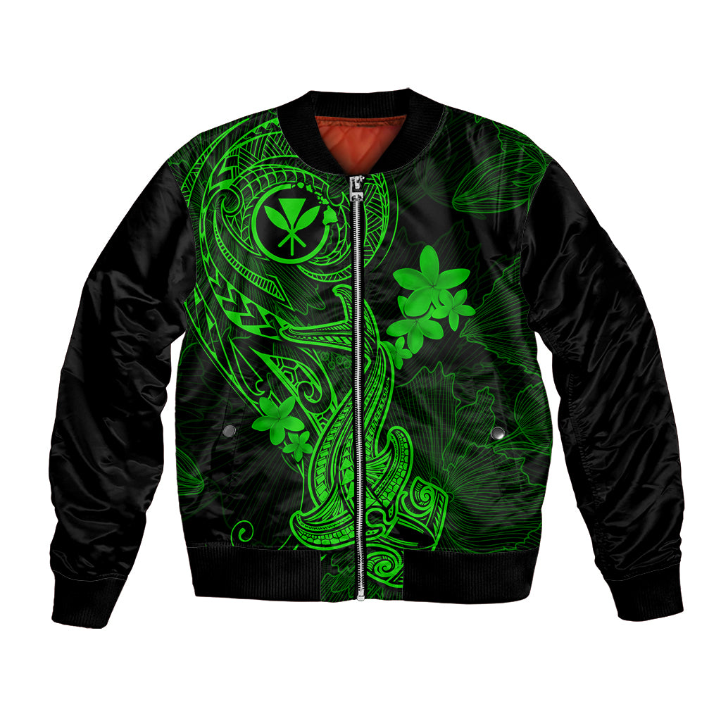 hawaii-bomber-jacket-hammerhead-shark-tattoo-mix-polynesian-plumeria-green-version