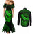 hawaii-couples-matching-mermaid-dress-and-long-sleeve-button-shirts-hammerhead-shark-tattoo-mix-polynesian-plumeria-green-version