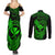 hawaii-couples-matching-summer-maxi-dress-and-long-sleeve-button-shirts-hammerhead-shark-tattoo-mix-polynesian-plumeria-green-version