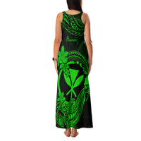 Hawaii Family Matching Tank Maxi Dress and Hawaiian Shirt Hammerhead Shark Tattoo Mix Polynesian Plumeria Green Version LT14 - Polynesian Pride