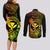 hawaii-couples-matching-long-sleeve-bodycon-dress-and-long-sleeve-button-shirts-turtle-mix-polynesian-plumeria-reggae-version